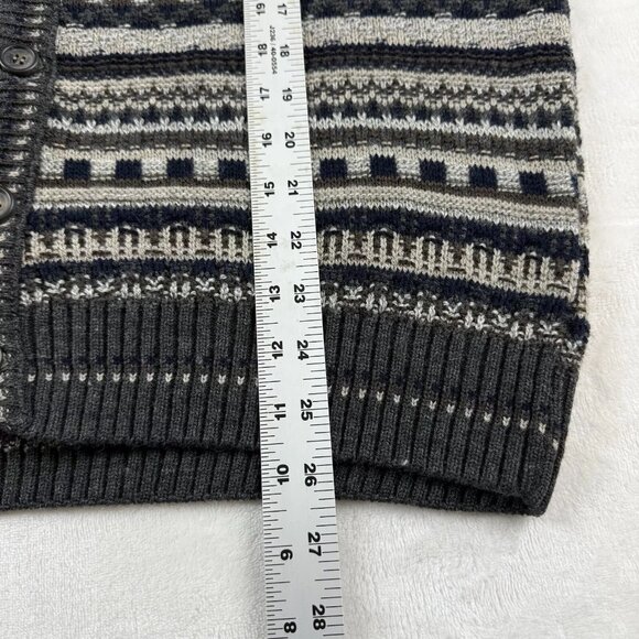 Vintage Jantzen Sweater Vest Mens L Brown Full Button Down 90s Grandpa Dad Core - Picture 4 of 6